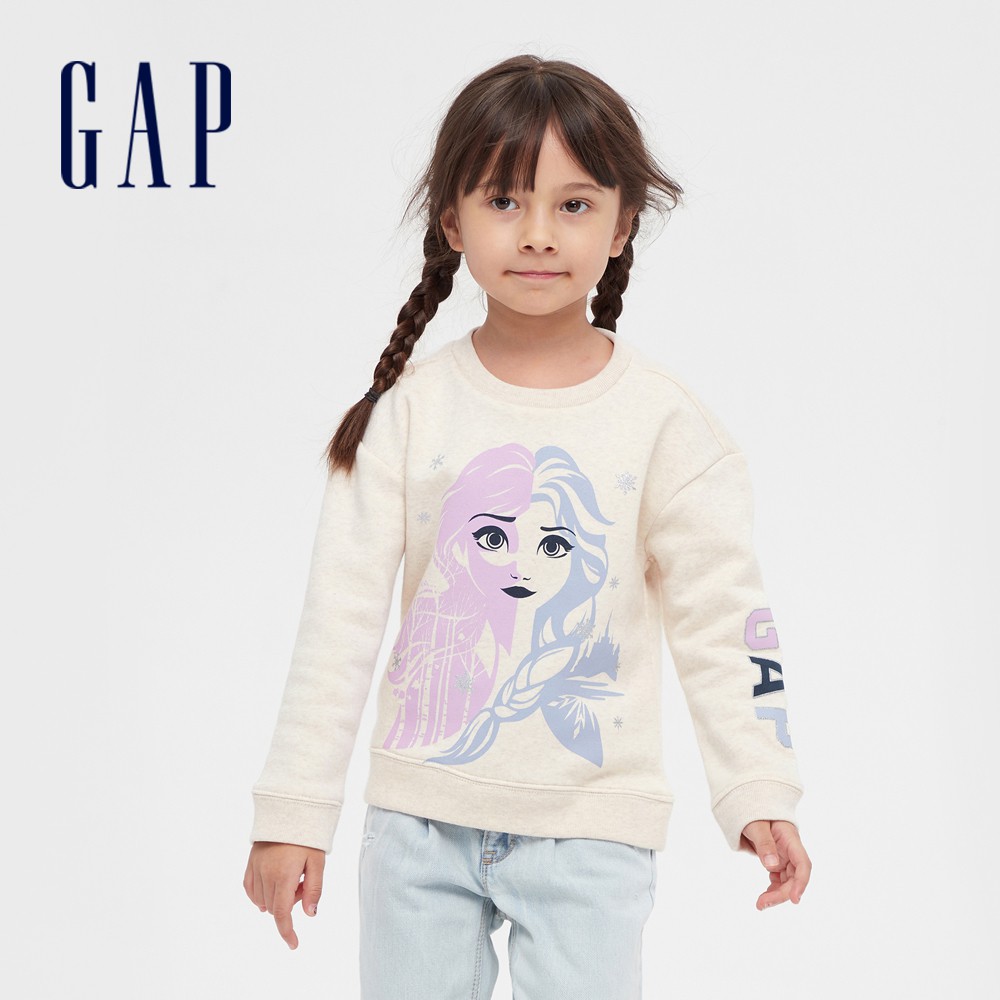 Gap 女幼童裝 Gap x Disney迪士尼聯名 Logo圓領上衣-象牙白(618810)