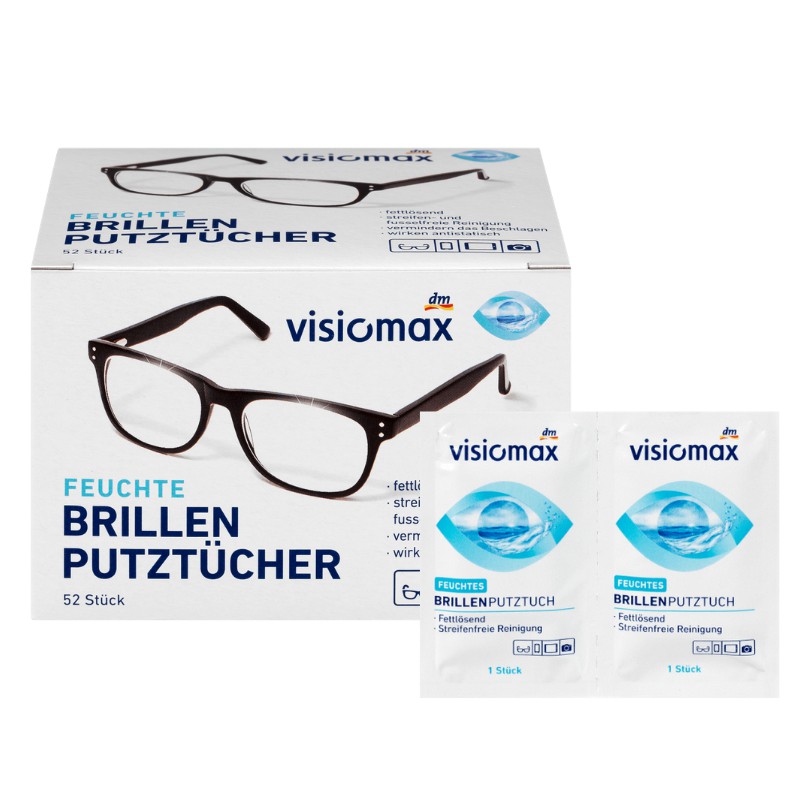 現貨💎德國 dm Visiomax 眼鏡擦拭布 52st 清潔 獨立包裝 拋棄式眼鏡布 附發票