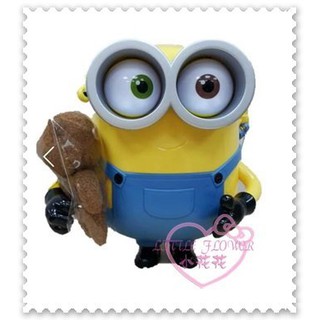 ♥小公主日本精品♥《Minions》小小兵爆米花筒收納筒置物筒站姿立體公仔說話音樂抱小熊日本限定 50111008