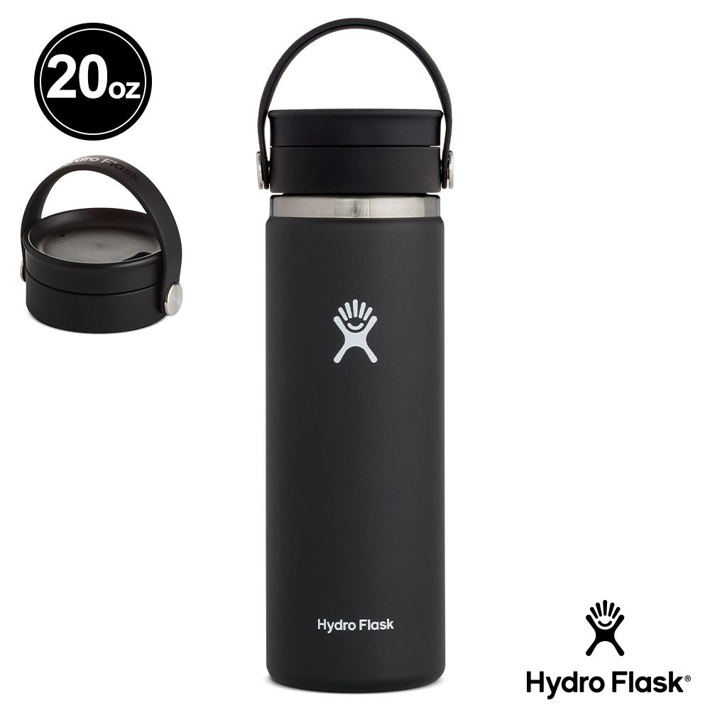 Hydro Flask 旋轉咖啡蓋 591ml 保冷保溫鋼瓶 時尚黑 HFW20BCX001