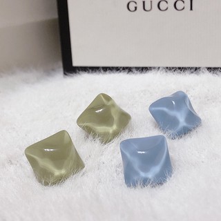 XS.SUNSHINE - 冰磚 // S925銀針耳環 飾品 現貨 方形耳環