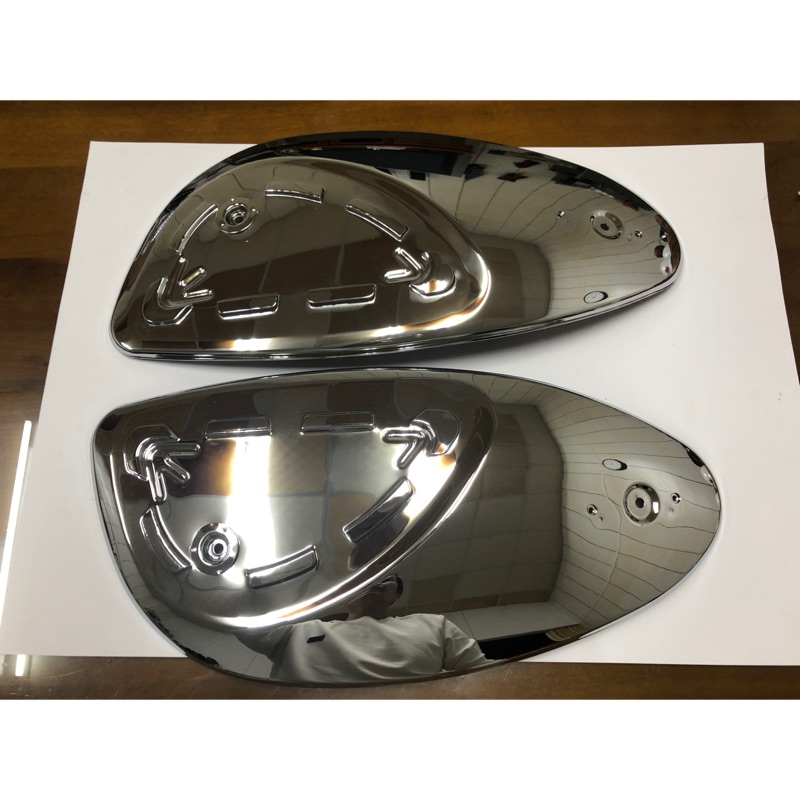 ［愛將精品］kawasaki 川崎125 B1零件 全新白鐵三角化妝鏡 全白鐵 2個1組價