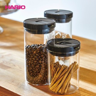《百寶家》公司貨🔥Hario 耐熱玻璃密封罐*黑 800ml 1000ml保鮮罐 咖啡豆 儲存罐