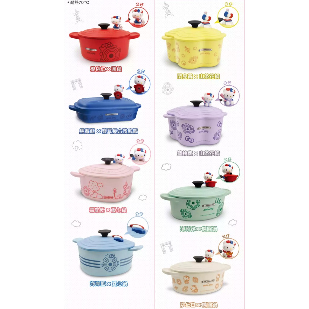 現貨 7-11 Le Creuset X Hello Kitty 超玩美時尚集點送 鑄鐵鍋造型餐具(竹纖維)