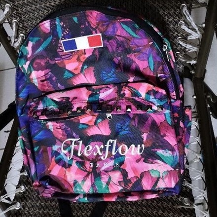 （全新）Flexflow-龐畢度系列 Pompidou 法式 復古刺繡鉚釘 雙肩後背包 - 花蝶樣式