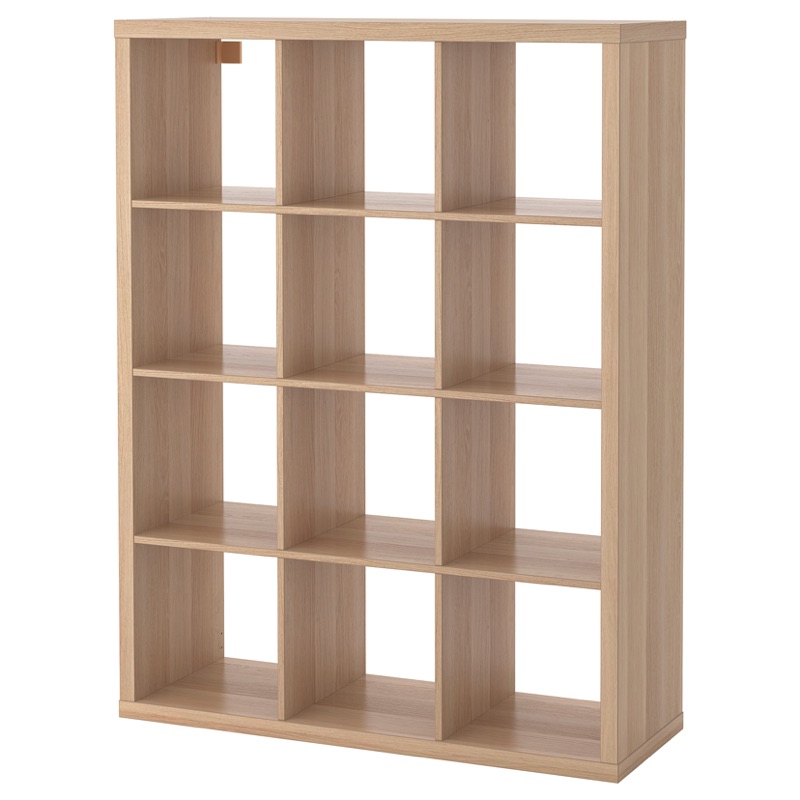 IKEA Kallax 層架組染白橡木紋 12格書櫃收納櫃 二手