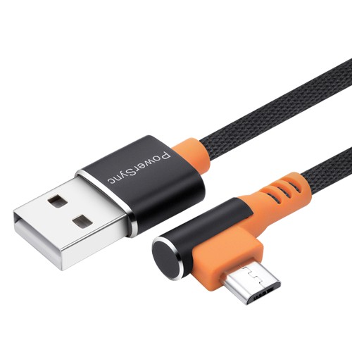 【福利品】群加 PowerSync Micro USB 彎頭傳輸安卓充電線2色(C2UFD015)
