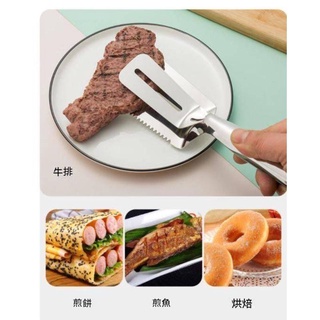 不鏽鋼鋸齒牛排夾 多功能煎魚夾 料理烘焙夾 家用燒烤夾 麵包夾 餐廳專用廚具 防滑耐用 附發票 臺灣出貨