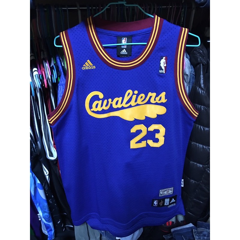 騎士隊 姆斯James #23 Cavs 藍 羽毛 NBA Youth Adidas YL