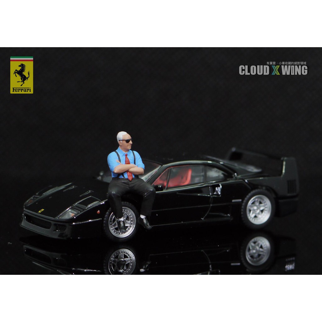 [有翼雲] 現貨 Ferrari F40 法拉利 黑色 前後可開 經典可動模型 1/64 TLV Neo 恩佐法拉利