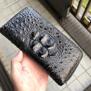 全新.真品！鱷魚皮夾真皮.大頭骨 (大容量)錢包.正品泰國進口【8卡位+5.5吋手機+2大鈔位+1拉鍊暗格+2格票據】