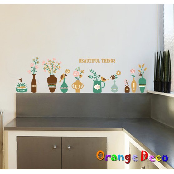 【橘果設計】花瓶 壁貼 牆貼 壁紙 DIY組合裝飾佈置