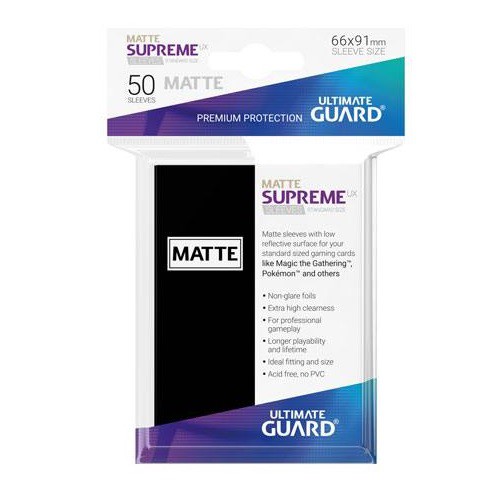 【集換式卡牌】【Ultimate Guard】標準尺寸50入卡套-磨砂黑色
