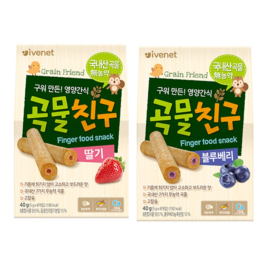 韓國 ivenet 艾唯倪 穀物棒棒 40g 草莓/藍苺 9個月以上【宜兒樂】