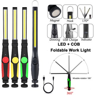 可調光磁鐵 LED 汽車工作燈 360° 便攜式 led 檢查燈,適用於汽車 USB 可充電應急手電筒磁鐵野營燈