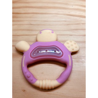 RICHELL 日本利其爾 嬰兒 baby 寶寶固齒器 健牙器 安撫玩具 手搖鈴 粉紅烏龜 含收納盒 3-12M