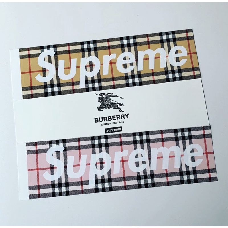 【area0439】2022 聯名 Supreme Burberry Box Logo Sticker 貼紙 經典格紋