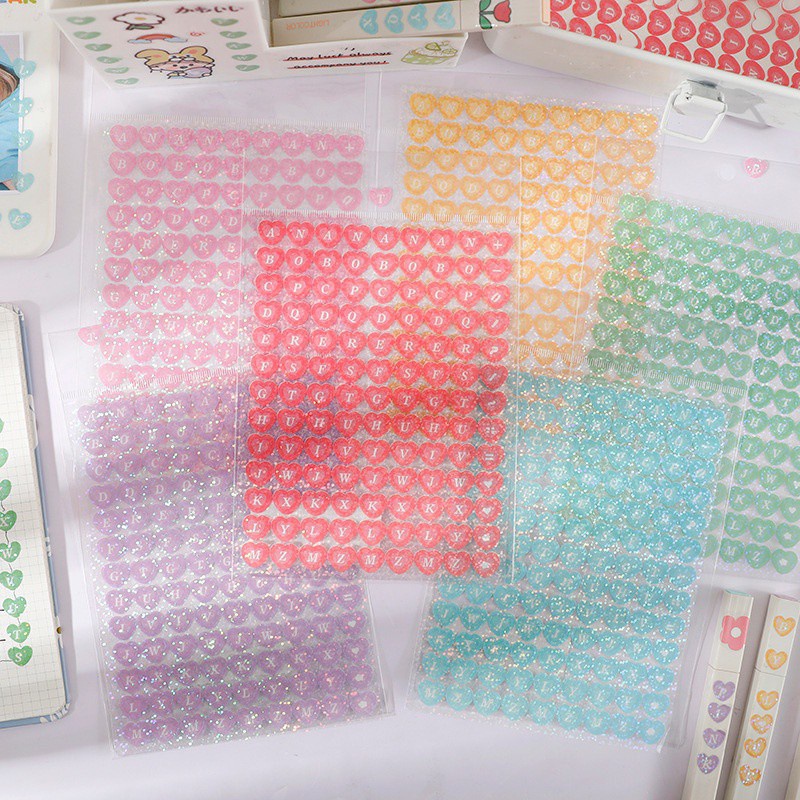 Imoda 愛情符號 PVC 貼紙 DIY 激光字母彩色小圖案鍵盤日記裝飾