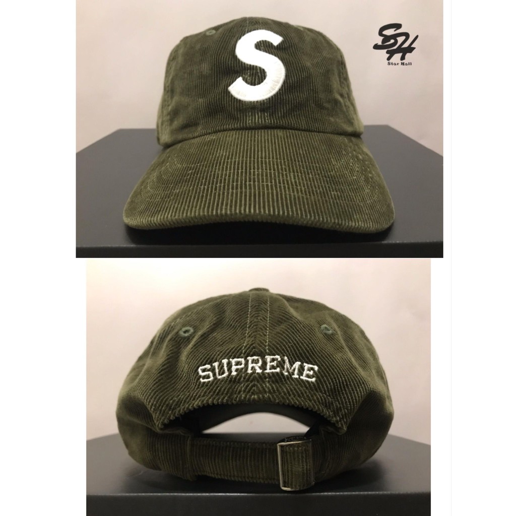 Supreme Fine Wale Corduroy S Logo olive 【オープニング大セール