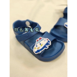 [小羽童裝](台灣現貨)小孩穿的鞋子\男童童鞋\藍色警車拖鞋