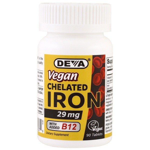 (在台秒出) Deva 素食螯合鐵 29毫克 90片 含B12 純素vegan