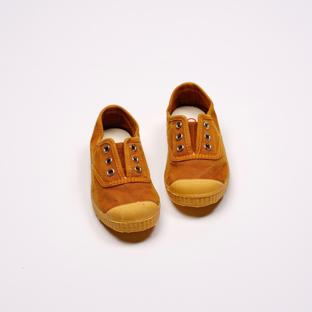 CIENTA 西班牙帆布鞋 J70777 43 土黃色 黃底 洗舊布料 童鞋