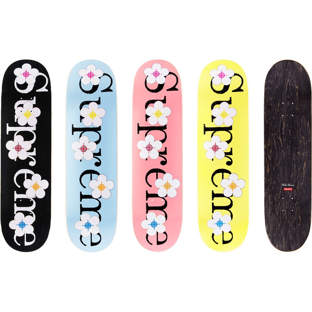 【紐約范特西】預購 SUPREME FLOWERS SKATEBOARD DECK 黑 黃 藍 SS17SK01 滑板