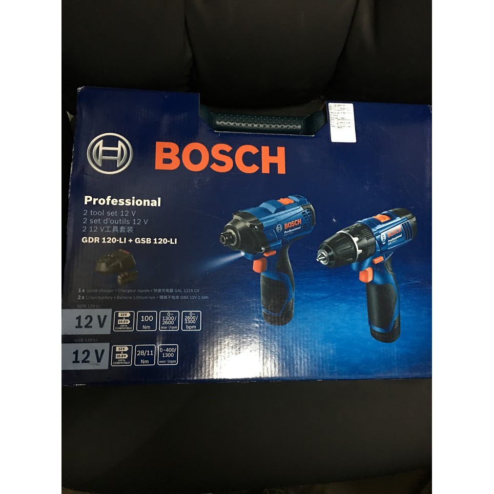 【多多五金舖】BOSCH 12V 雙機組 GDR 120LI + GSB 120LI 電鑽起子機 鑽兼鎖雙機組 附刮刮卡