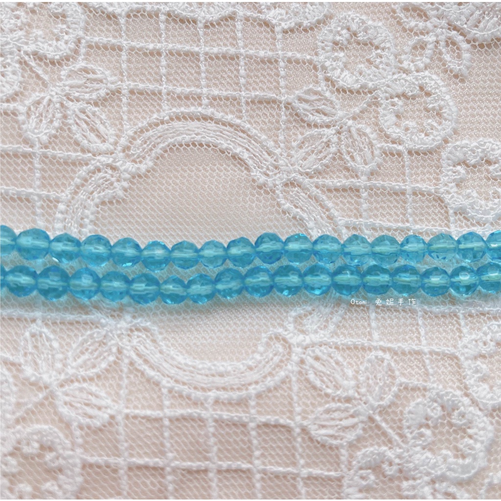 【Otoni 🐰】日本進口🇯🇵 切割圓形玻璃珠 4mm 水藍 手作材料 串珠 耳環
