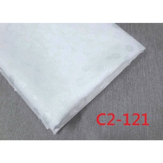 布料 正韓國進口~雪紡剪花布 (特價10呎400元)【CANDY的家】C2-121 春夏白色花朵雪紡剪花上衣洋裝料