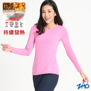 【ZMO】女輕暖舒適長袖上衣 - 桃紅 TS506