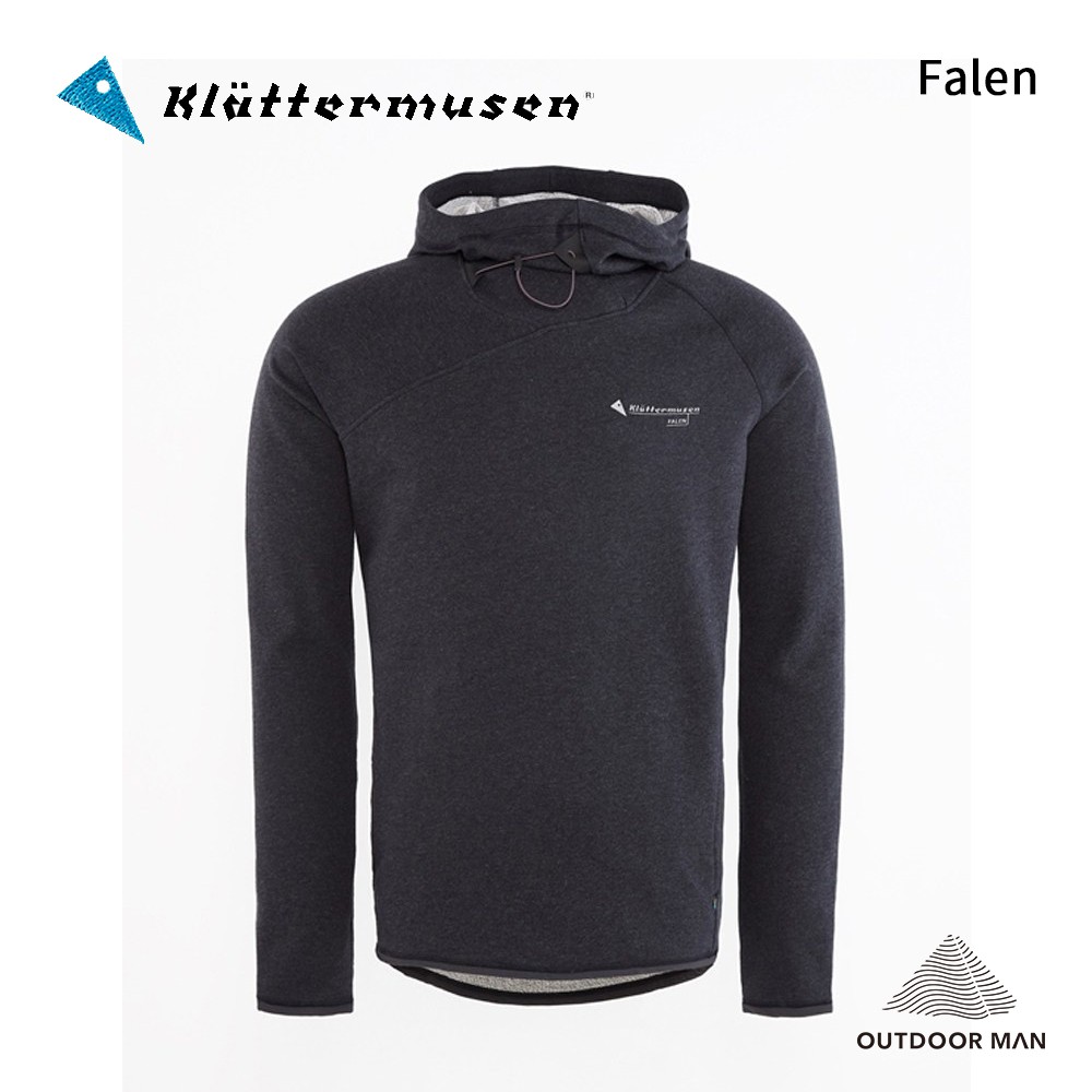 [Klattermusen] Men's Falen 男有機棉連帽長袖T恤 / 渡鴉黑( 20601M82)