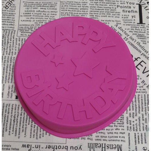 HAPPY BIRTHDAY【3顆星】 9.5吋矽膠圓型蛋糕模◆◆大祺百貨◆◆