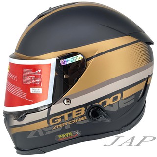 ASTONE GTB800 AO10 平光黑金 雙鏡片 雙D扣 全罩安全帽《遠古騎士》