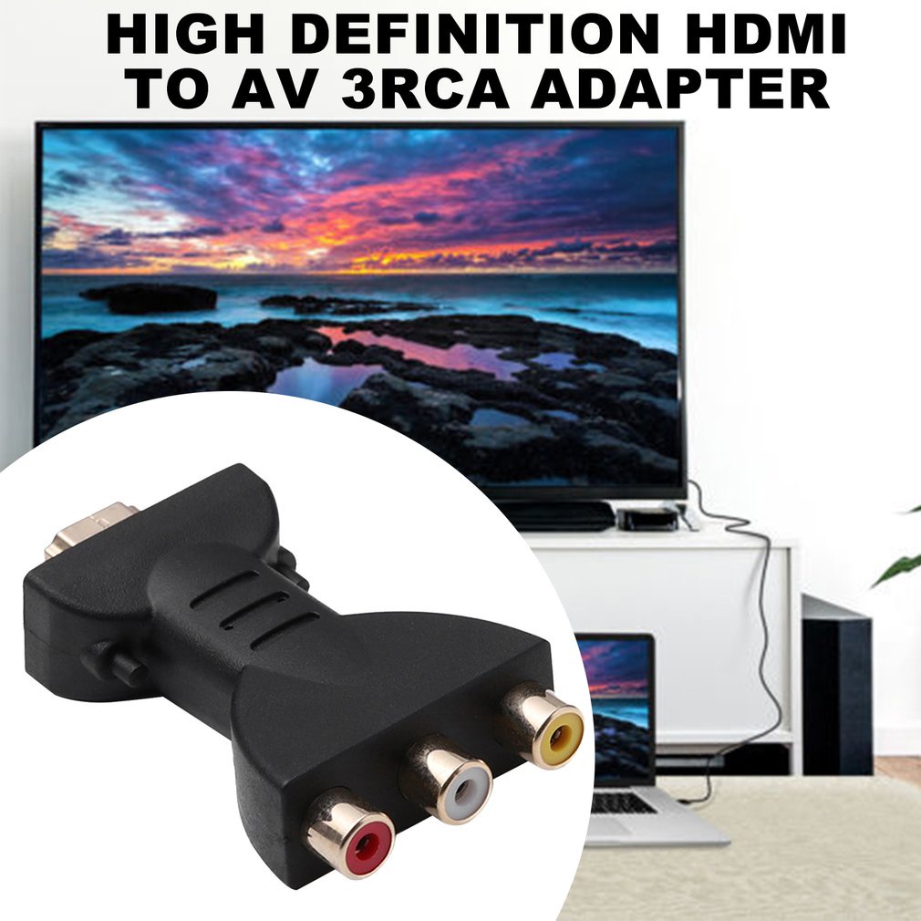 HDMI轉AV轉換器高清hdmi轉av 3rca轉接線 轉接頭HDMI TO AV紅白黃