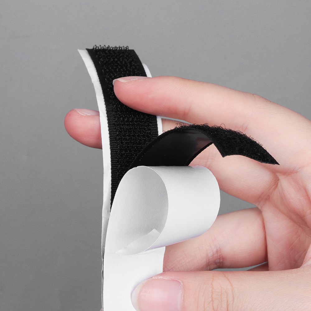 1 米黑色魔術水龍頭自粘鉤環緊固件尼龍貼紙圓盤膠帶縫紉粘合劑帶膠水 20 毫米用於 DIY 玩具