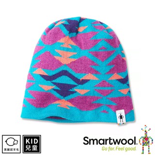 【 SmartWool 美國 孩童雙面幾何圓帽 海洋藍《海洋藍》】SW000450/針織帽/毛線帽/羊毛帽/悠遊山水