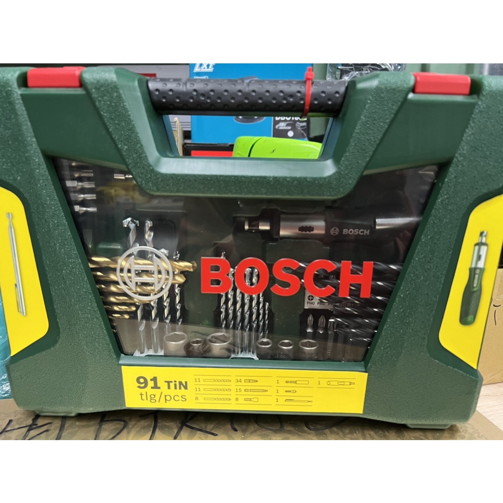 BOSCH  91件 工具組 鑽頭 鑽尾 套裝組 含棘輪起子一隻 91 Tin