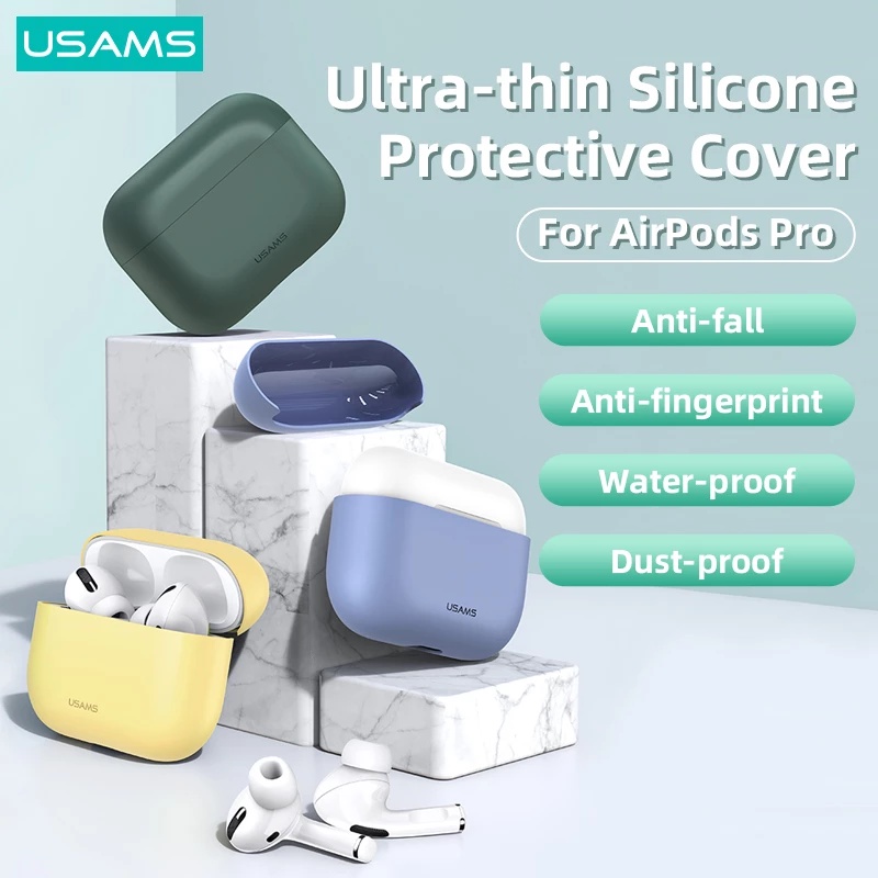 Usams 矽膠全保護耳機套適用於 AirPods Pro 防水防塵防摔耳塞套保護套