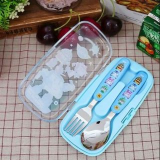 (現貨)韓國波力POLI 304不鏽鋼湯叉附盒，餐具組/環保餐具/韓國製/叉匙組/湯匙