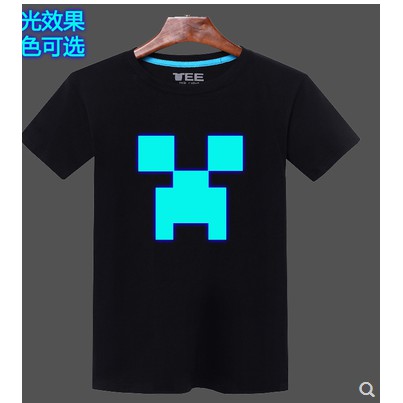 夜光苦力怕t恤男女短袖我的世界jj怪麥塊服裝游戲minecraft衣服 蝦皮購物