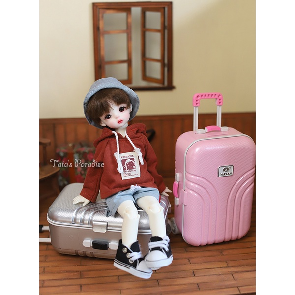 ♠♠1/6分4分MDD巨嬰BJD小布blythe娃用迷你道具家具旅行箱拉桿行李箱