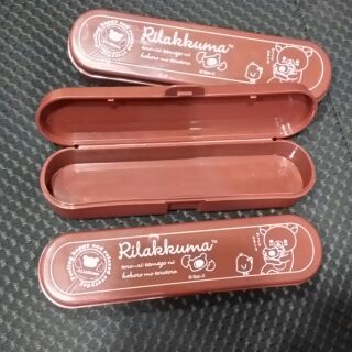 7-11 拉拉熊 餐具空盒 刀叉盒 鉛筆盒 塑膠盒 收納盒