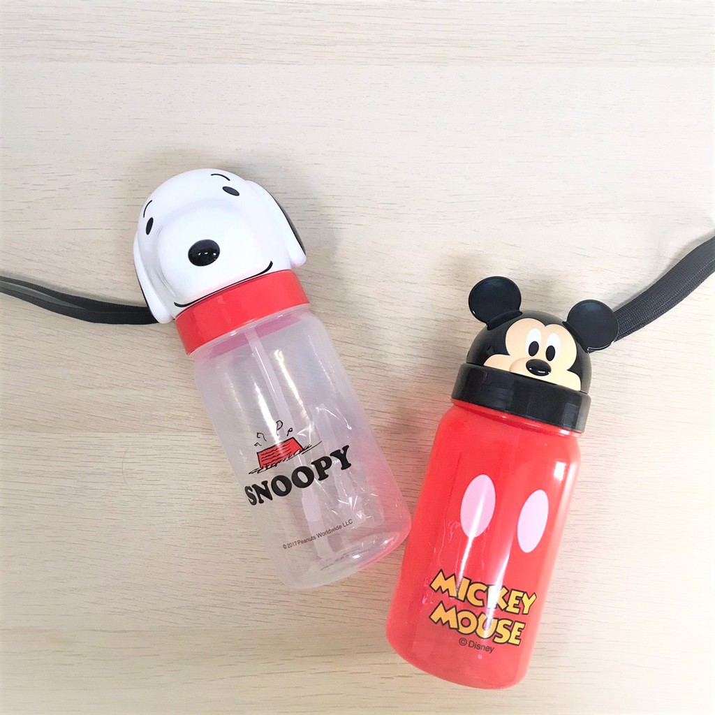 現貨【史努比 米奇 兒童水瓶350ml】正版授權 日貨 幼童 水瓶 SNOOPY Mickey 造型水壺
