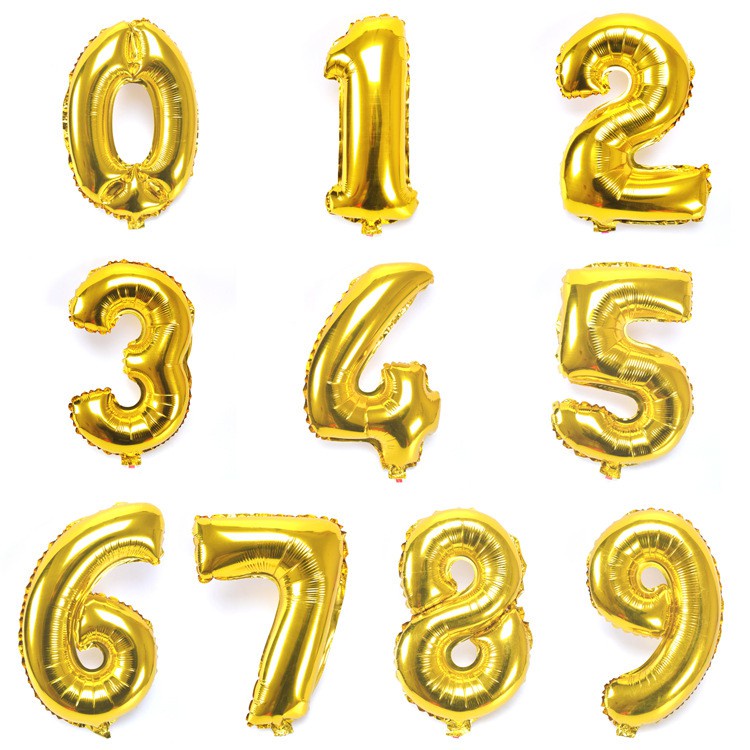 英文 A-Z 0-9數字(16吋) 鋁箔氣球金色 字母空飄 生日派對 DIY組合 任意搭配 姓名氣球