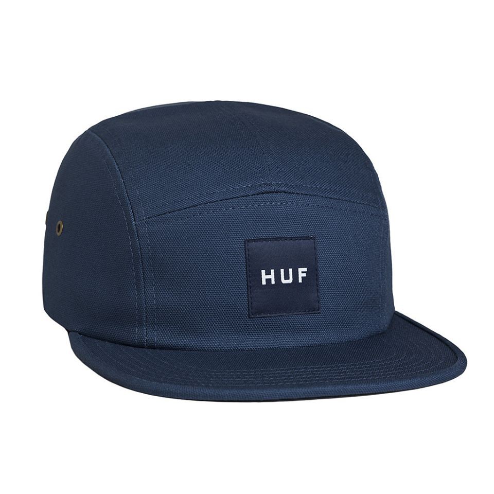HUF - DUCK CANVAS VOLLEY 海軍藍 BOX LOGO 五分割 五片帽-滑板-單速車 滑板