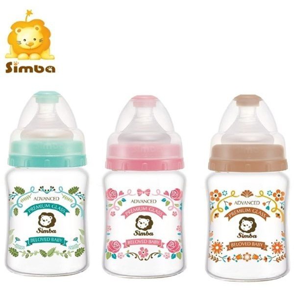 SIMBA小獅王辛巴蘿蔓晶鑽寬口徑玻璃 葫蘆小奶瓶 180ml 台灣製 69161-3