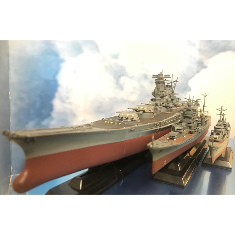 絕版日本TAKARA 1/700 日本二戰武藏號(己組裝)主力戰列艦 連斬模型內部構造再現