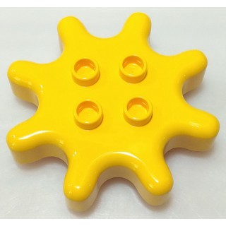 【得寶Duplo】黃色 齒輪 8齒 (直徑7.5cm) 轉盤 配件 大顆粒 積木 [樂高玩家★正版LEGO]