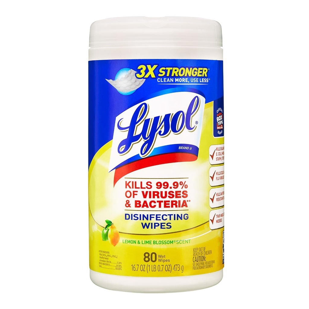 Lysol 來舒 除菌濕紙巾 清香檸檬 80張